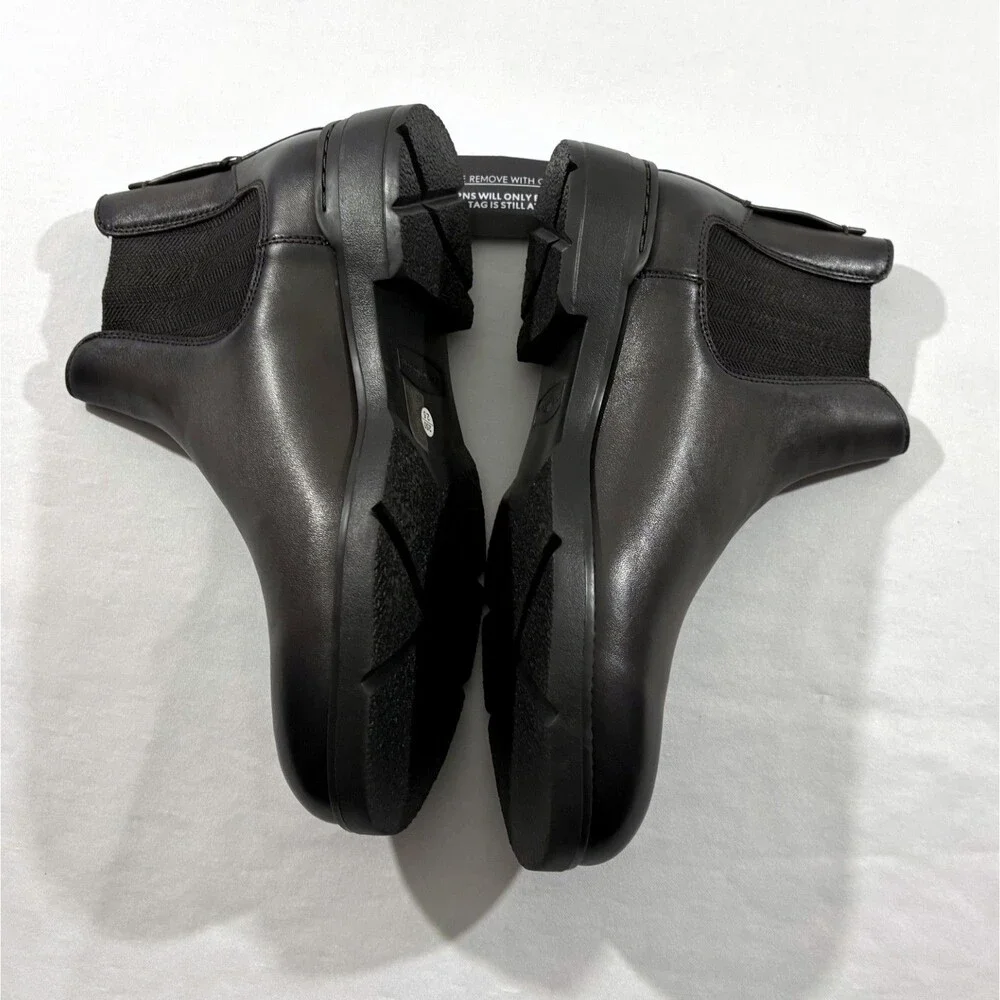 Ermenegildo Zegna Mens Cortina Chelsea Boots Black Leather Slip On Sz 6 Italy
